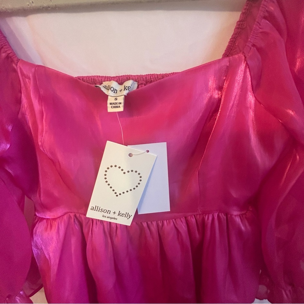 Allison + Kelly Barbie Pink Puff Sleeve Party Dress | Size S |‎ NWT - Picture 6 of 8